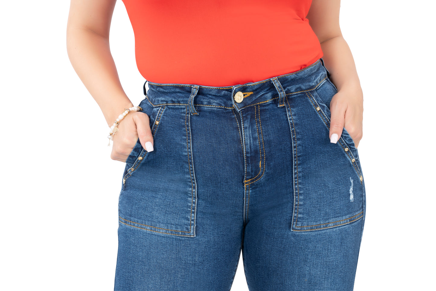 Curvy Skinny Jeans for Women | Sizes 10-22 | Peach Queen Classic Blue