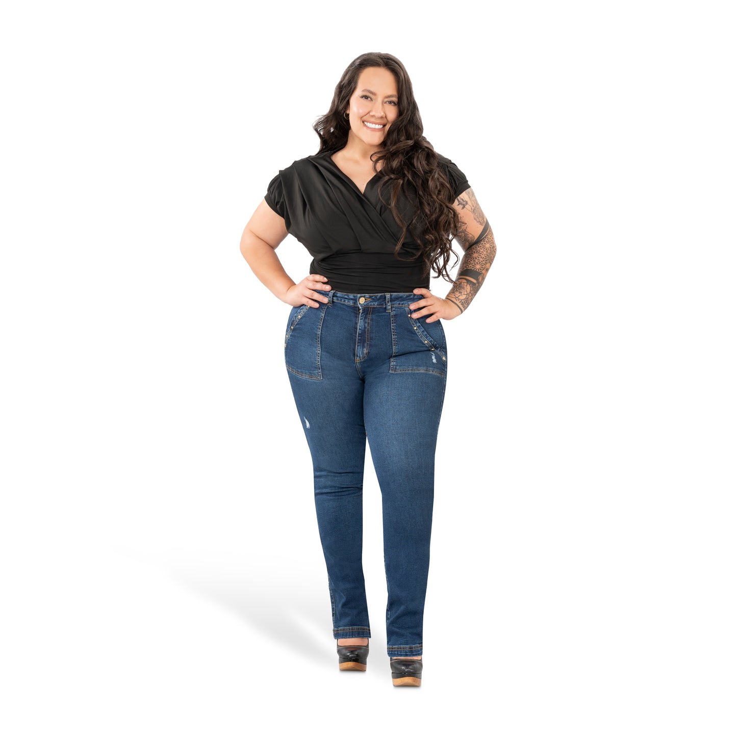 Curvy Skinny Jeans for Women | Sizes 10-22 | Peach Queen Classic Blue