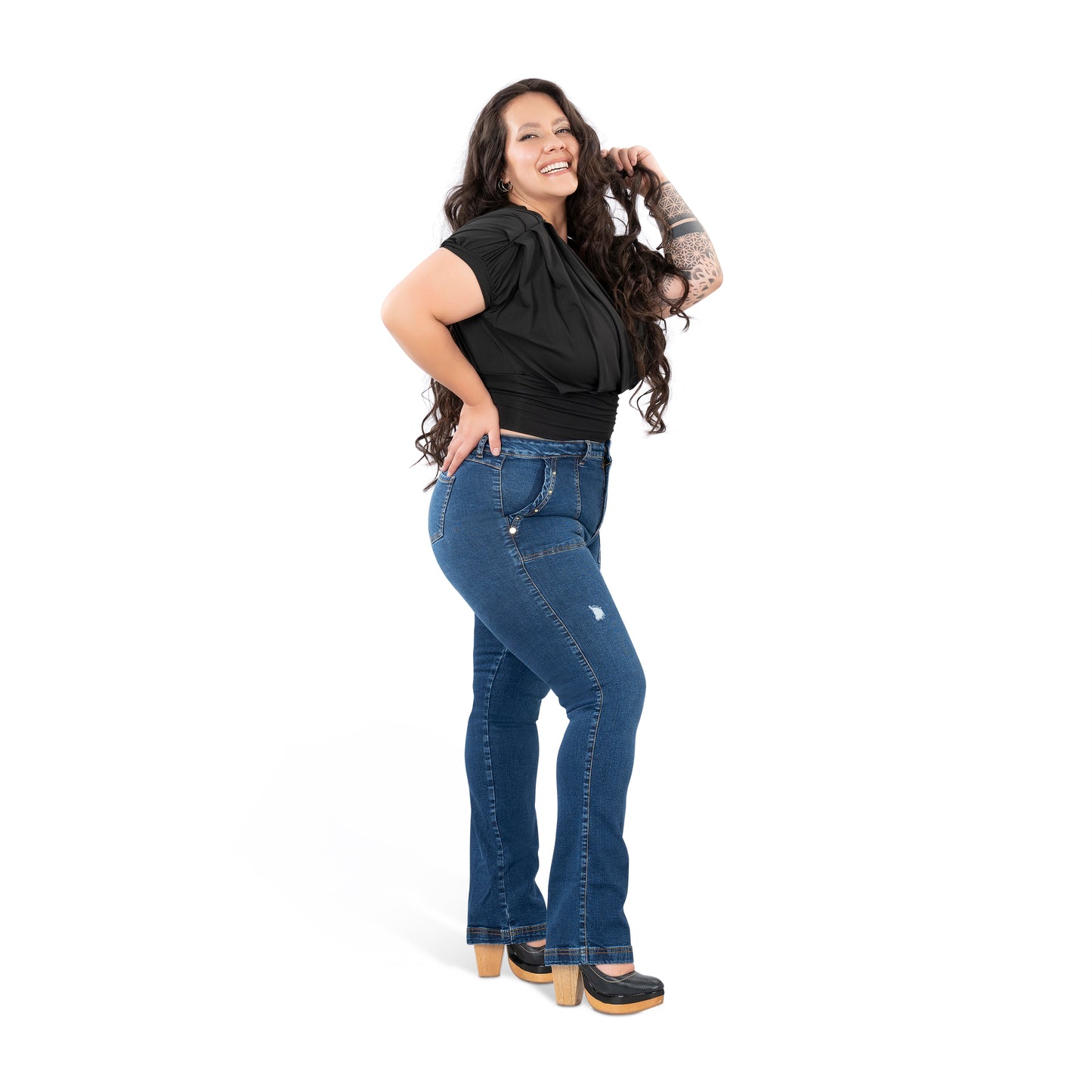 Curvy Skinny Jeans for Women | Sizes 10-22 | Peach Queen Classic Blue