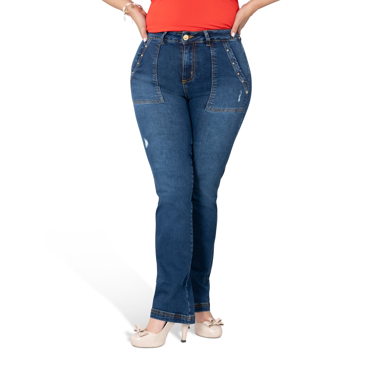 Curvy Skinny Jeans for Women | Sizes 10-22 | Peach Queen Classic Blue