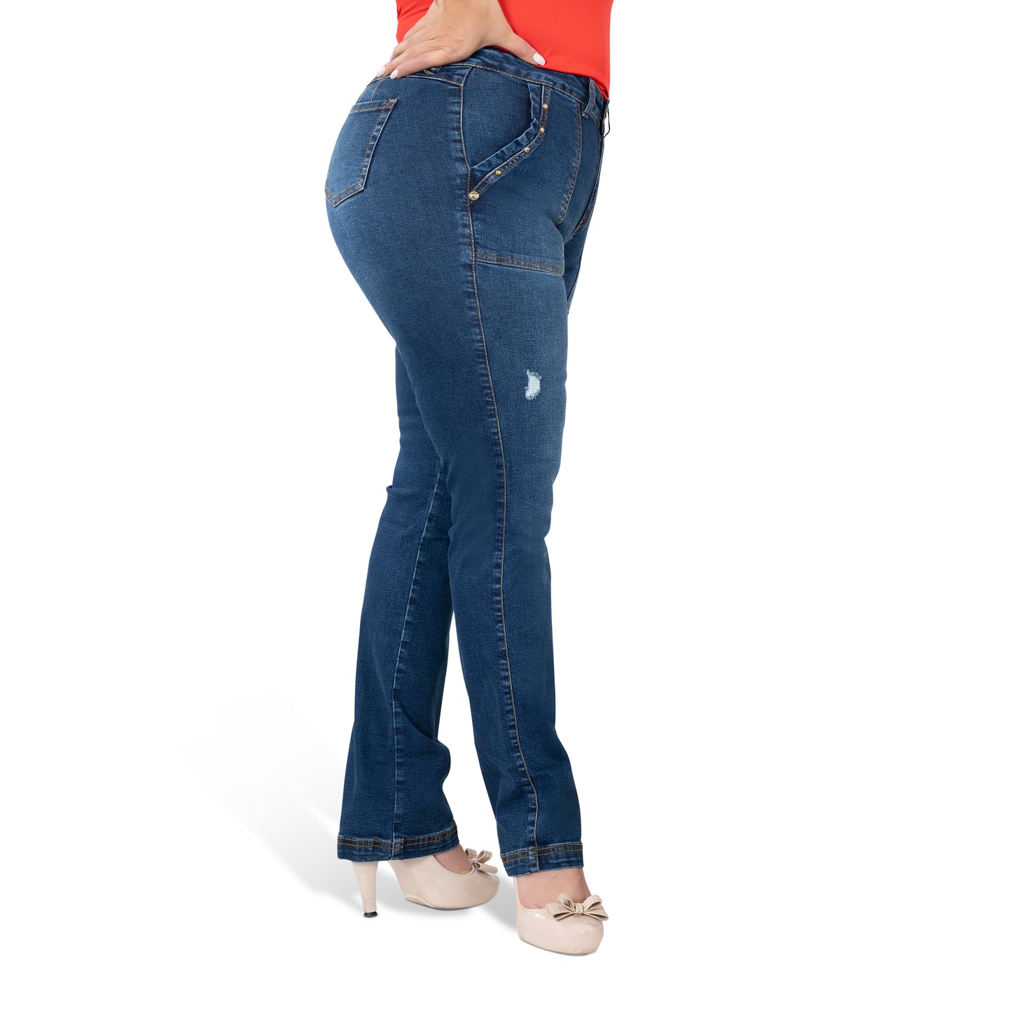Curvy Skinny Jeans for Women | Sizes 10-22 | Peach Queen Classic Blue