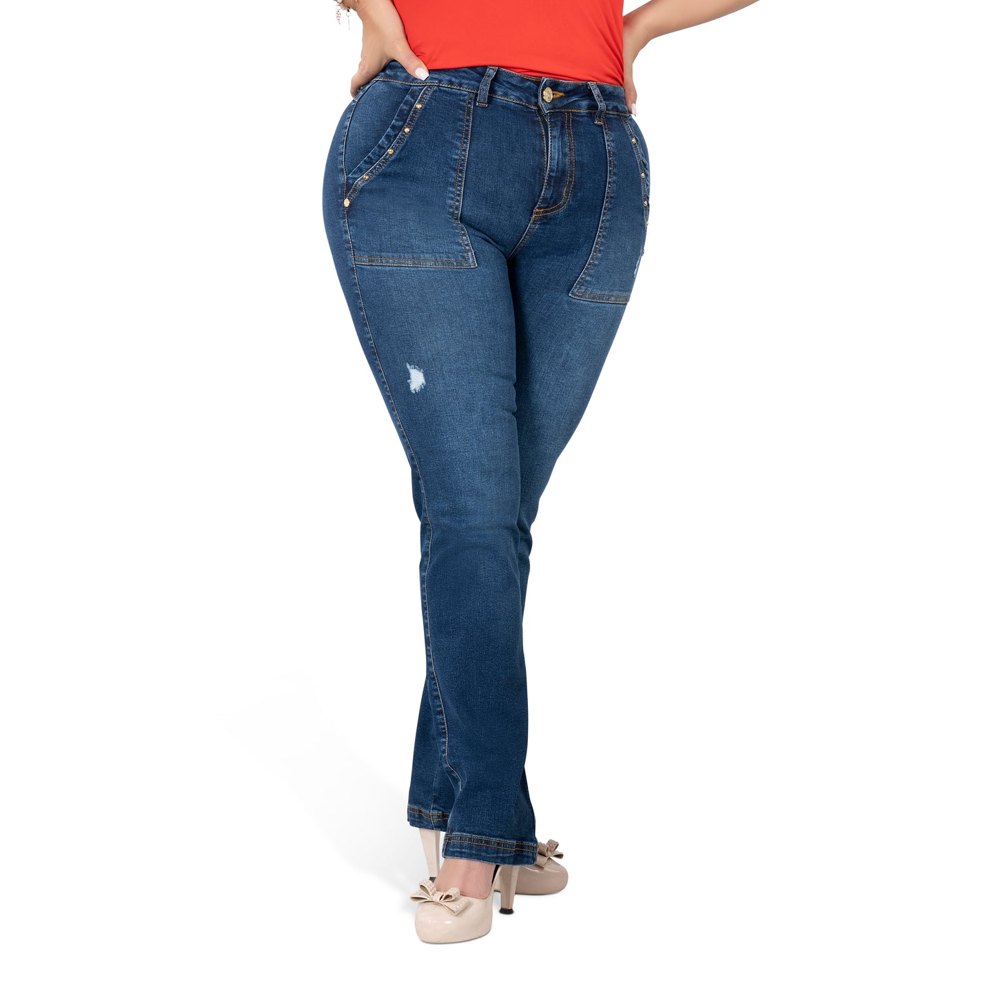 Curvy Skinny Jeans for Women | Sizes 10-22 | Peach Queen Classic Blue