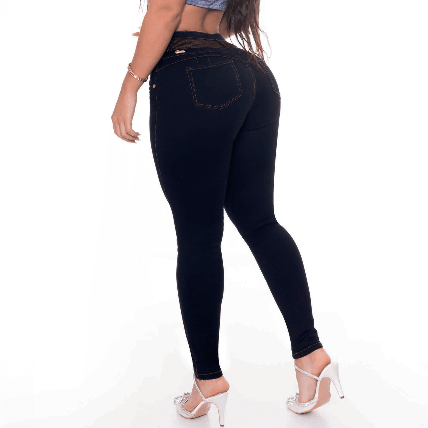 High Waisted Booty Lift Skinny Jeans for Women - Navy Blue - Sizes 10-22