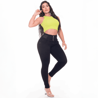 High Waisted Booty Lift Skinny Jeans for Women | Sizes 10-22 | Peach Queen Black