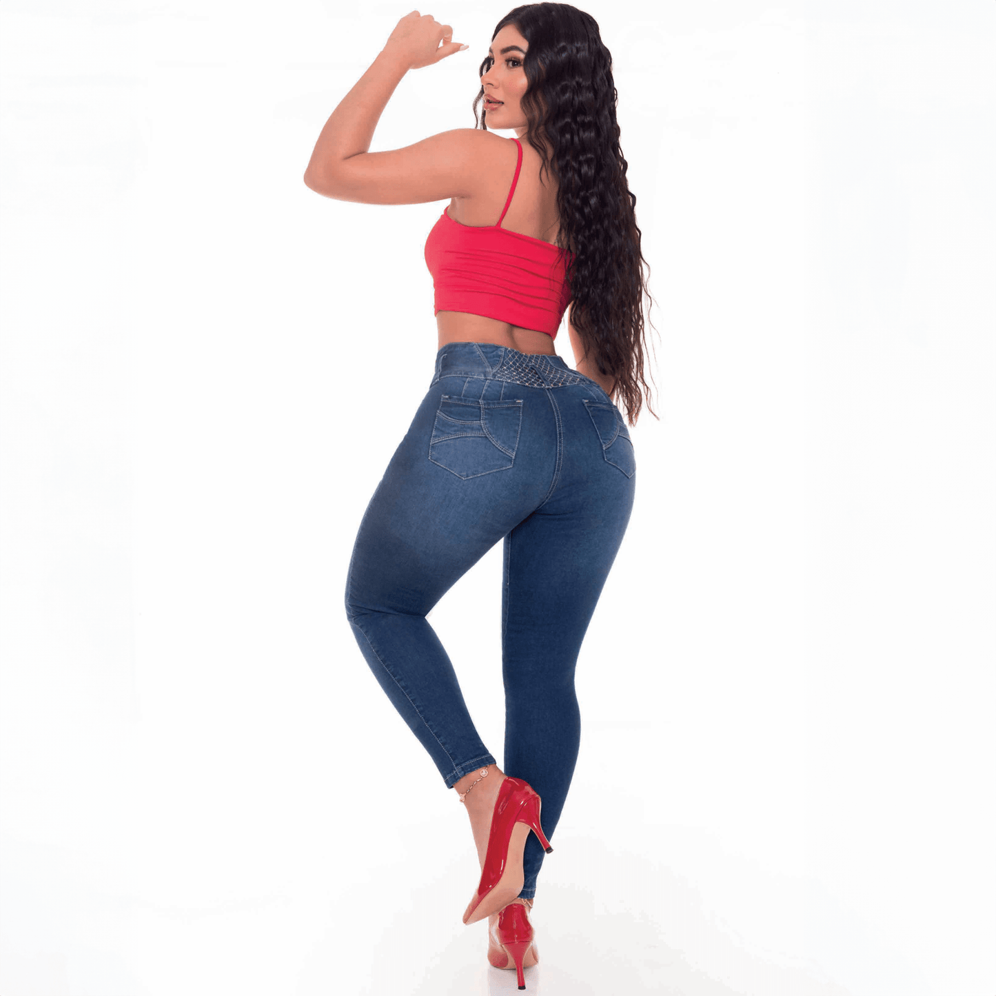 Booty Lift Skinny Jeans for Women | Sizes 10-22 | Classic Blue | Tummy Control