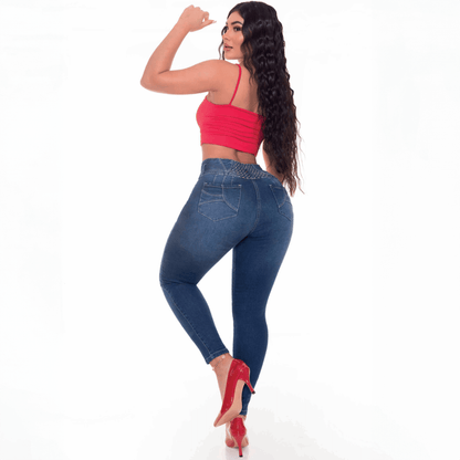 Booty Lift Skinny Jeans for Women | Sizes 10-22 | Classic Blue | Tummy Control