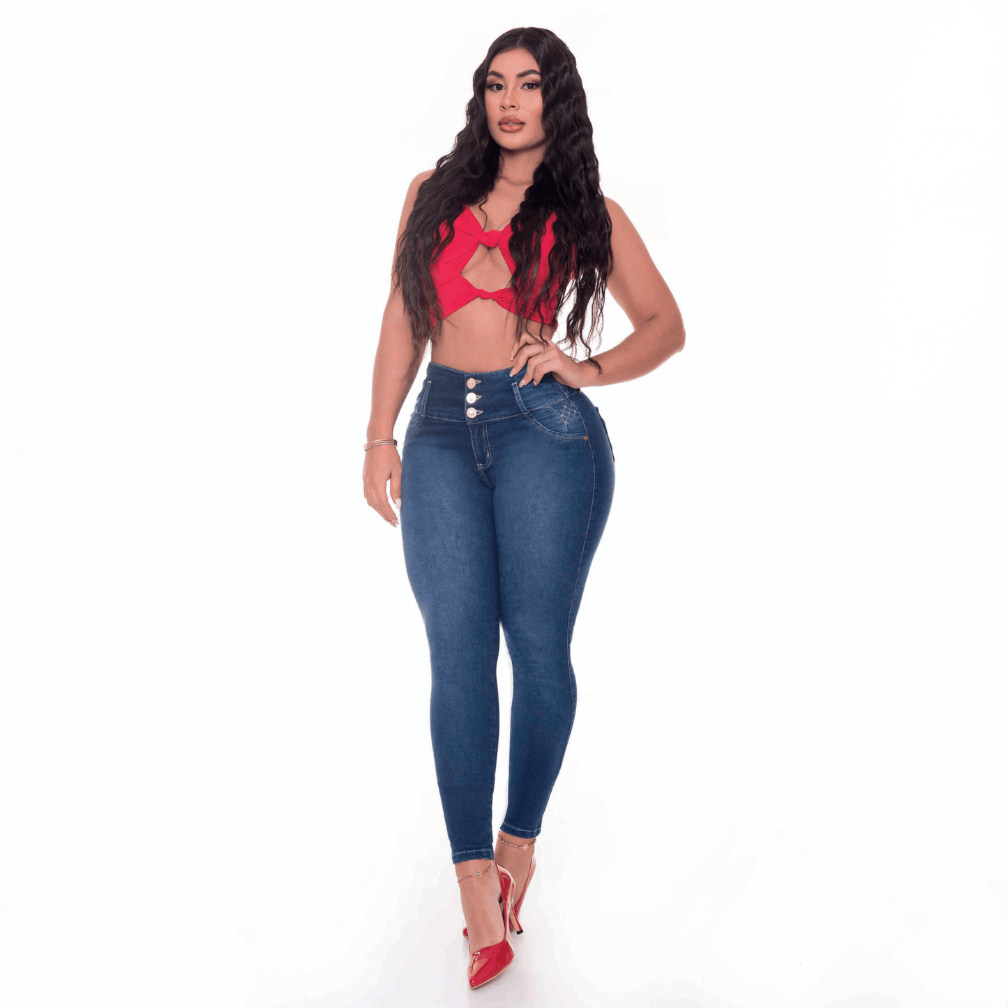 Booty Lift Skinny Jeans for Women | Sizes 10-22 | Classic Blue | Tummy Control