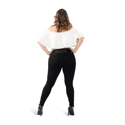 High Waisted Booty Lift Skinny Jeans for Women | Sizes 10-22 | Peach Queen Black