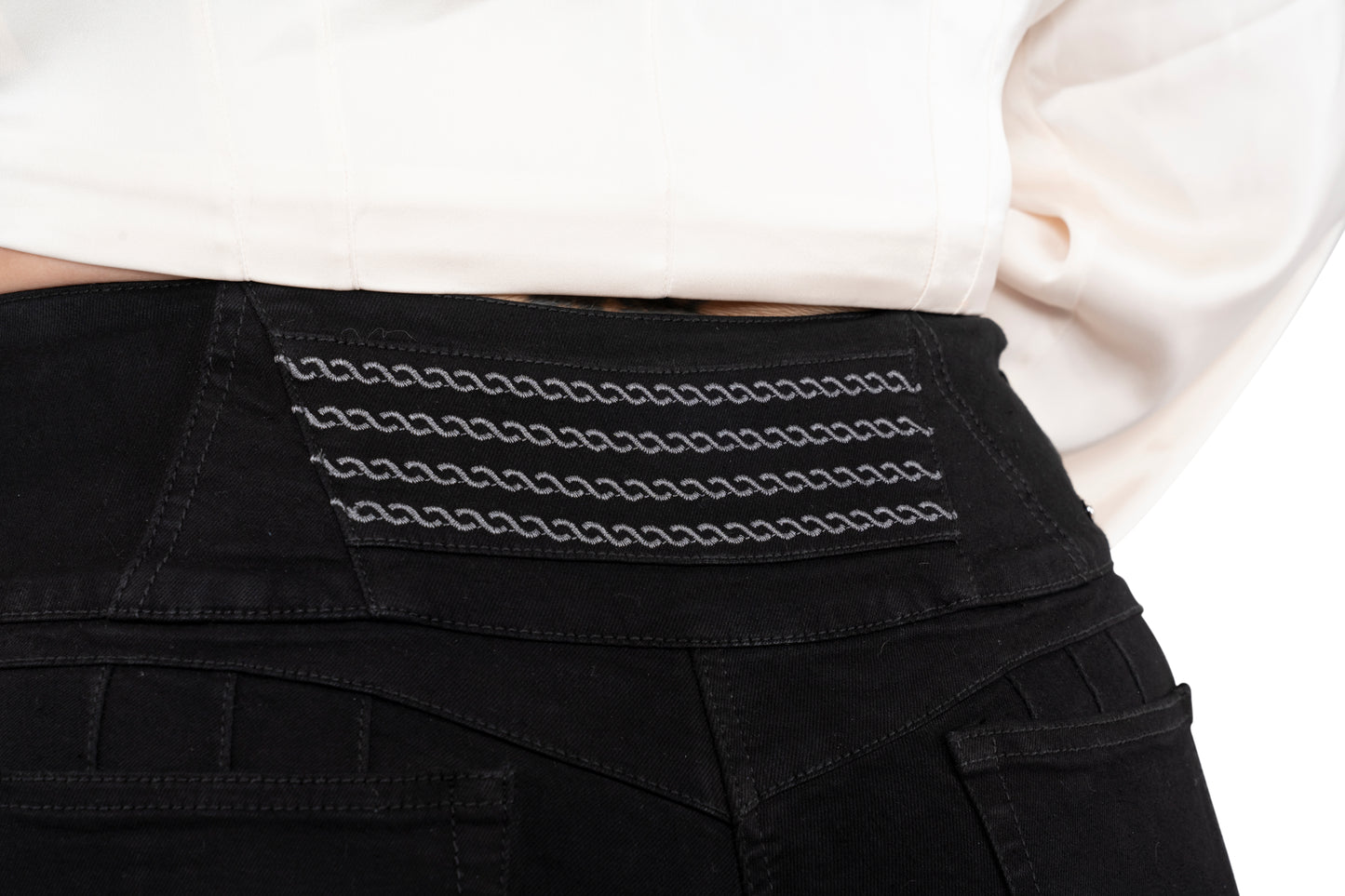 High Waisted Booty Lift Skinny Jeans for Women | Sizes 10-22 | Peach Queen Black