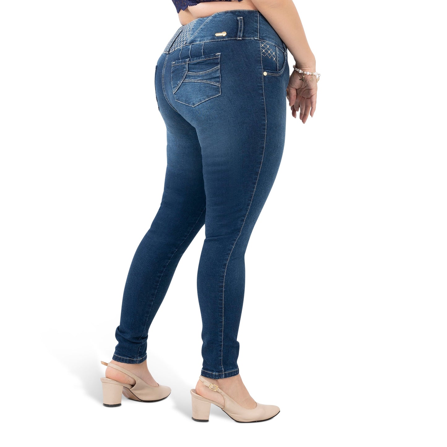 Booty Lift Skinny Jeans for Women | Sizes 10-22 | Classic Blue | Tummy Control