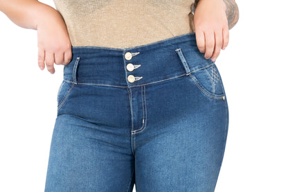 Booty Lift Skinny Jeans for Women | Sizes 10-22 | Classic Blue | Tummy Control