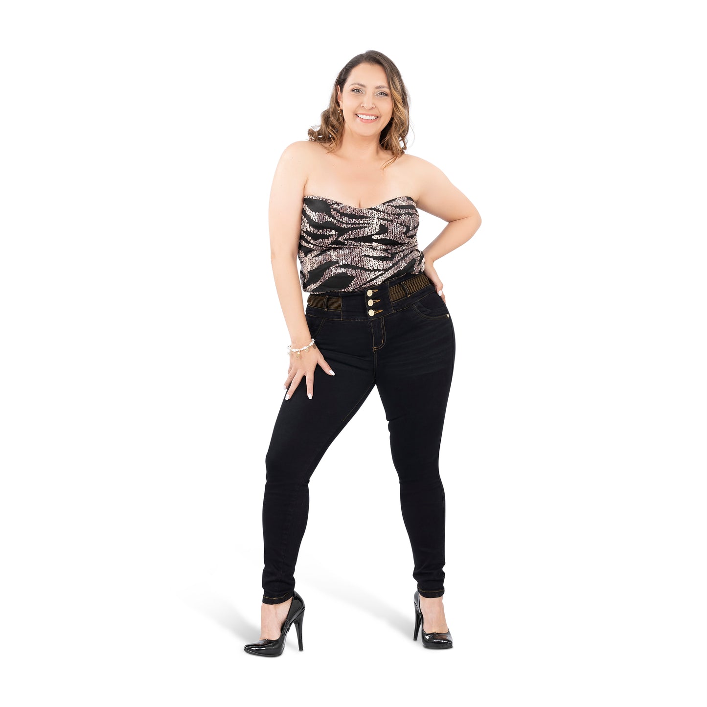 High Waisted Booty Lift Skinny Jeans for Women - Navy Blue - Sizes 10-22