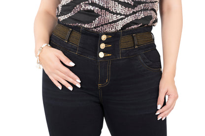 High Waisted Booty Lift Skinny Jeans for Women - Navy Blue - Sizes 10-22