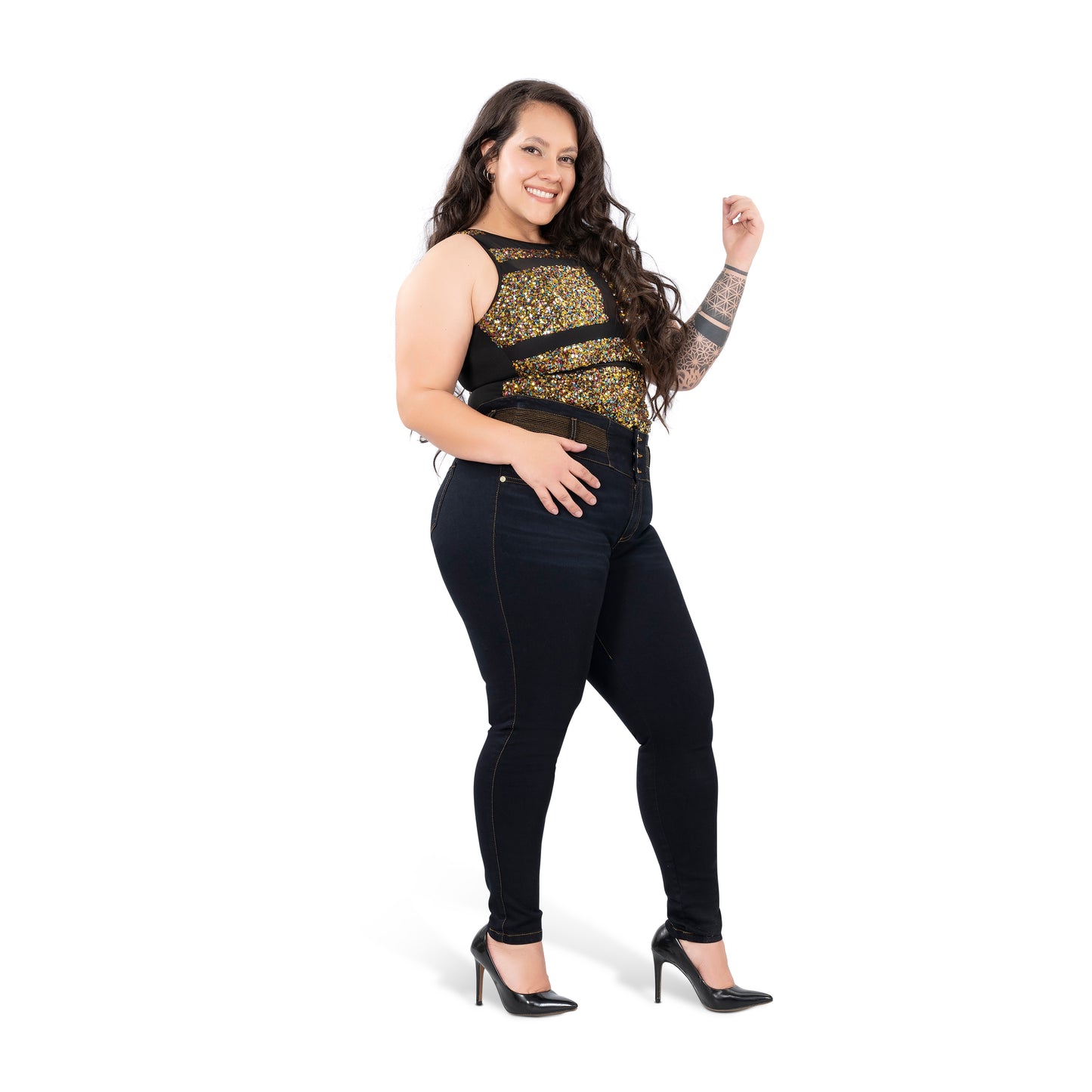 High Waisted Booty Lift Skinny Jeans for Women - Navy Blue - Sizes 10-22