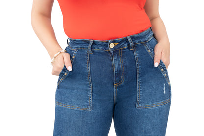 Curvy Skinny Jeans for Women | Sizes 10-22 | Peach Queen Classic Blue