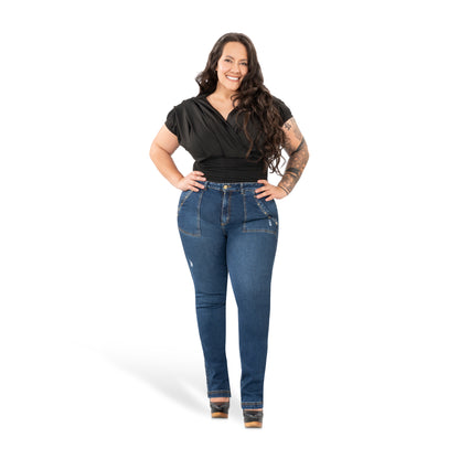 Curvy Skinny Jeans for Women | Sizes 10-22 | Peach Queen Classic Blue