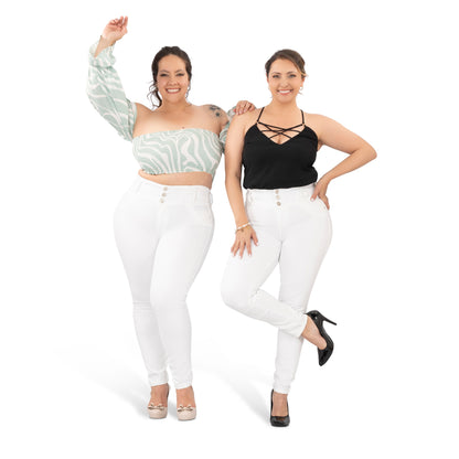 White Booty Lift Skinny Jeans for Women | Sizes 10-22 | Peach Queen