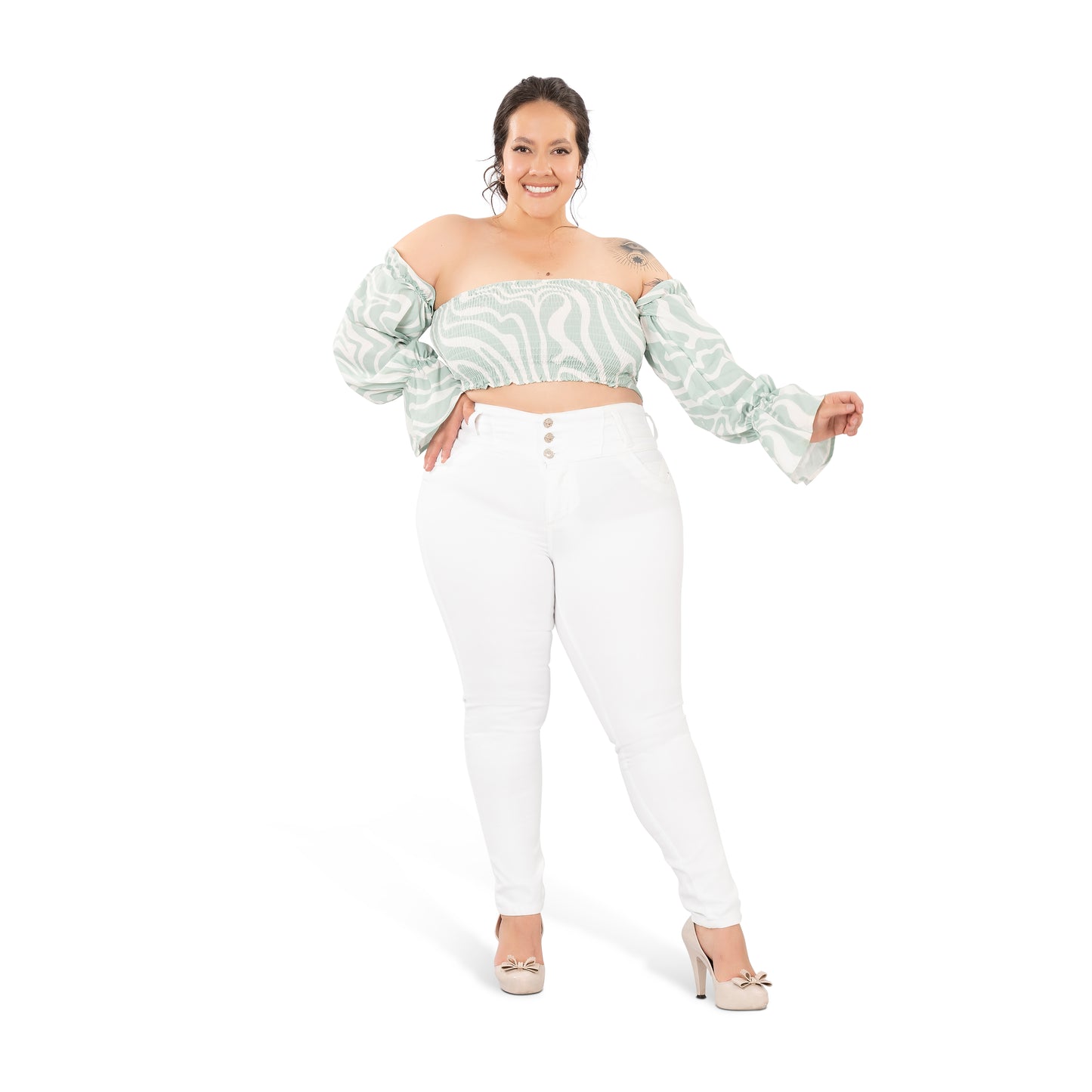 White Booty Lift Skinny Jeans for Women | Sizes 10-22 | Peach Queen