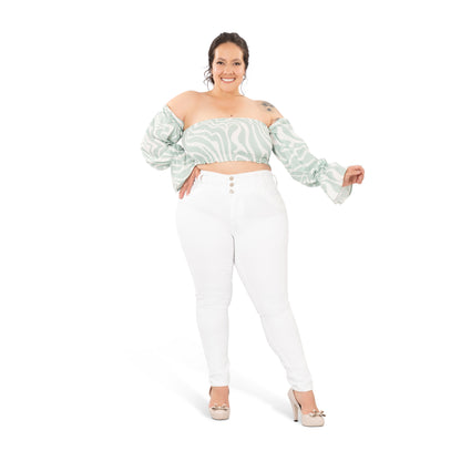 White Booty Lift Skinny Jeans for Women | Sizes 10-22 | Peach Queen