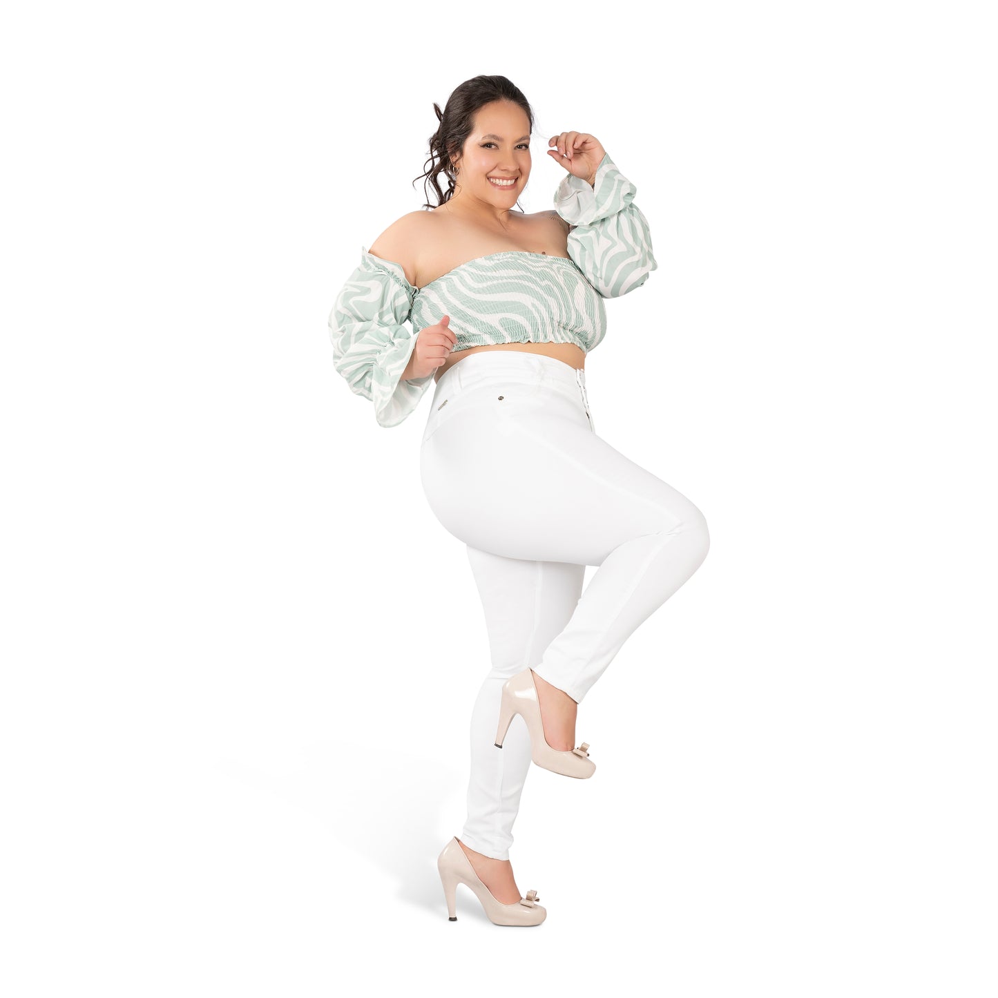 White Booty Lift Skinny Jeans for Women | Sizes 10-22 | Peach Queen