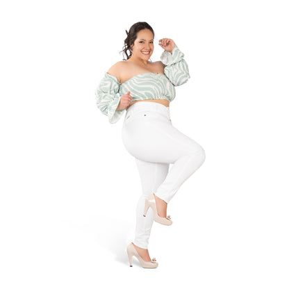 White Booty Lift Skinny Jeans for Women | Sizes 10-22 | Peach Queen