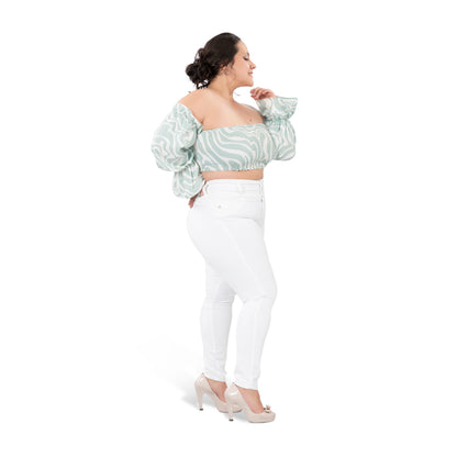 White Booty Lift Skinny Jeans for Women | Sizes 10-22 | Peach Queen