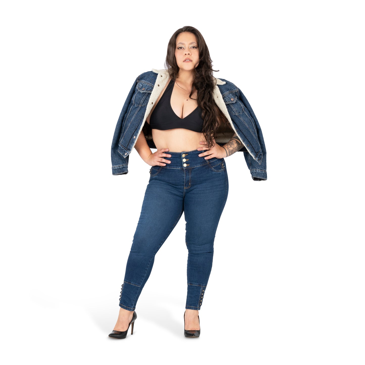High Waisted Booty Lift Skinny Jeans for Women | Sizes 10-22 | Classic Blue