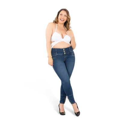 High Waisted Booty Lift Skinny Jeans for Women | Sizes 10-22 | Classic Blue