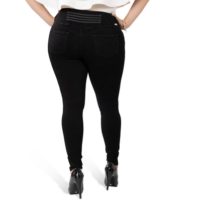 High Waisted Booty Lift Skinny Jeans for Women | Sizes 10-22 | Peach Queen Black