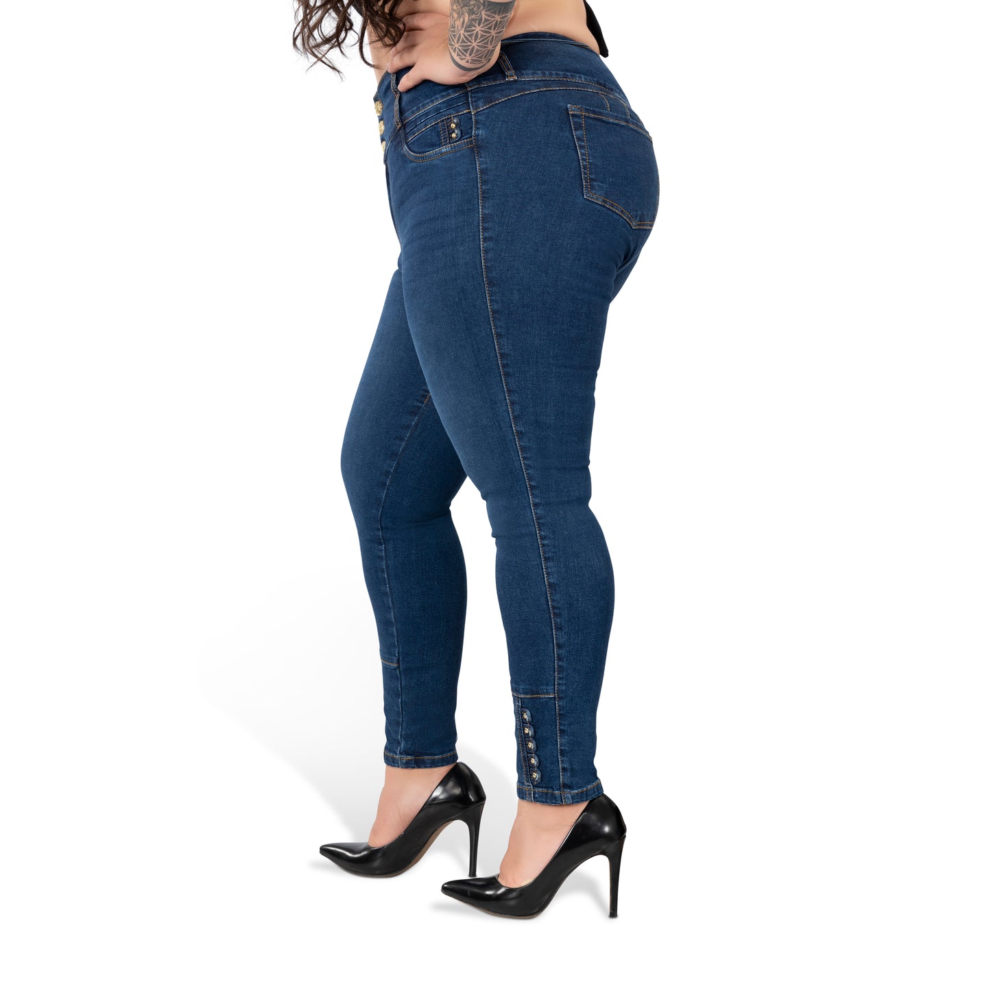 High Waisted Booty Lift Skinny Jeans for Women | Sizes 10-22 | Classic Blue