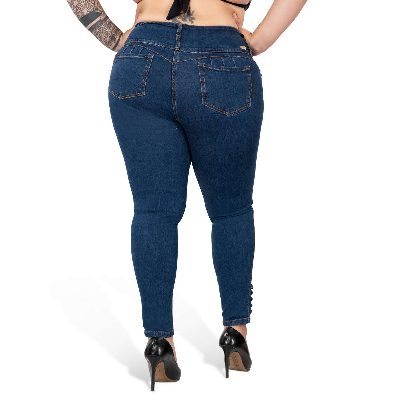 High Waisted Booty Lift Skinny Jeans for Women | Sizes 10-22 | Classic Blue