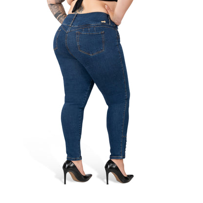 High Waisted Booty Lift Skinny Jeans for Women | Sizes 10-22 | Classic Blue