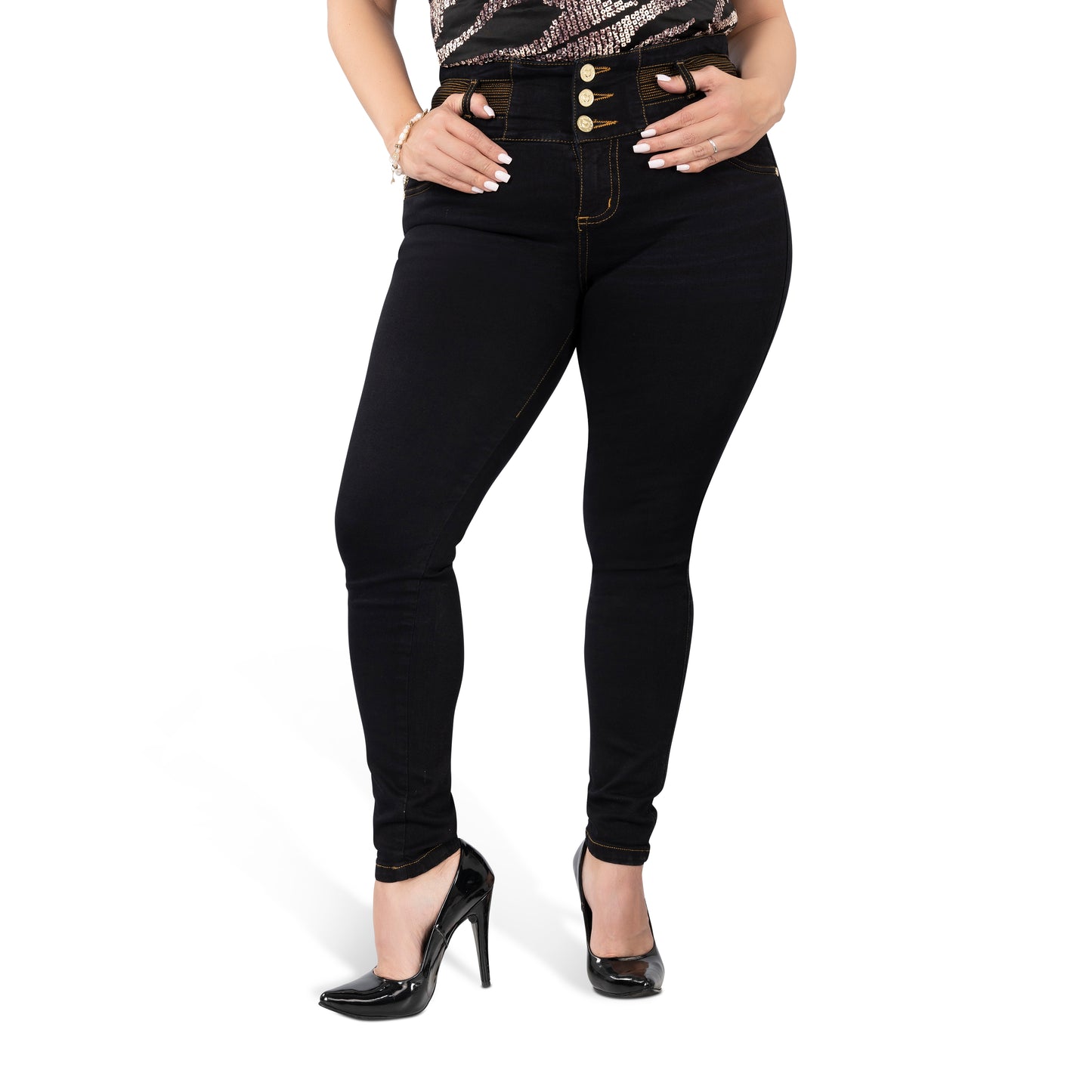 High Waisted Booty Lift Skinny Jeans for Women - Navy Blue - Sizes 10-22