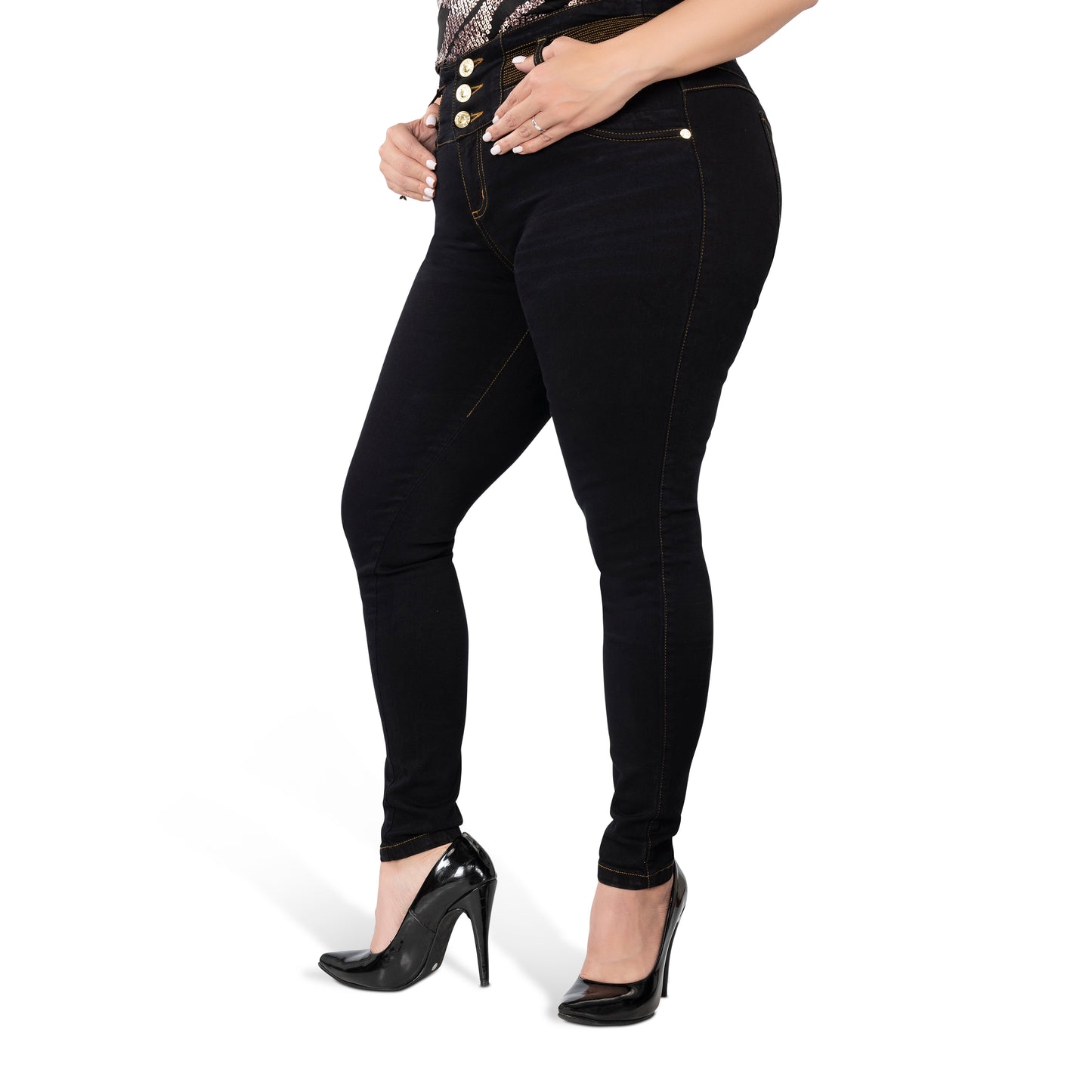 High Waisted Booty Lift Skinny Jeans for Women - Navy Blue - Sizes 10-22