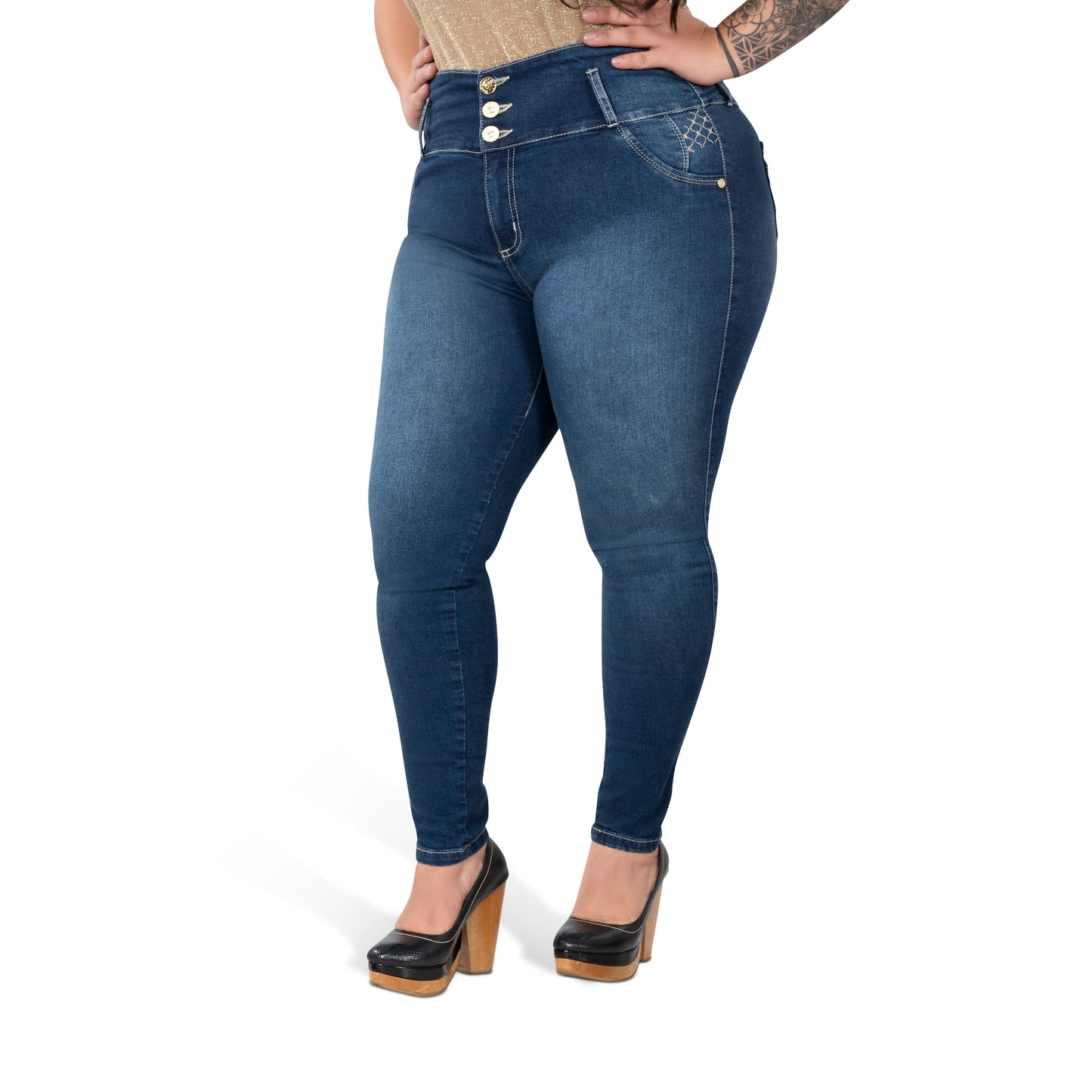 Booty Lift Skinny Jeans for Women | Sizes 10-22 | Classic Blue | Tummy Control