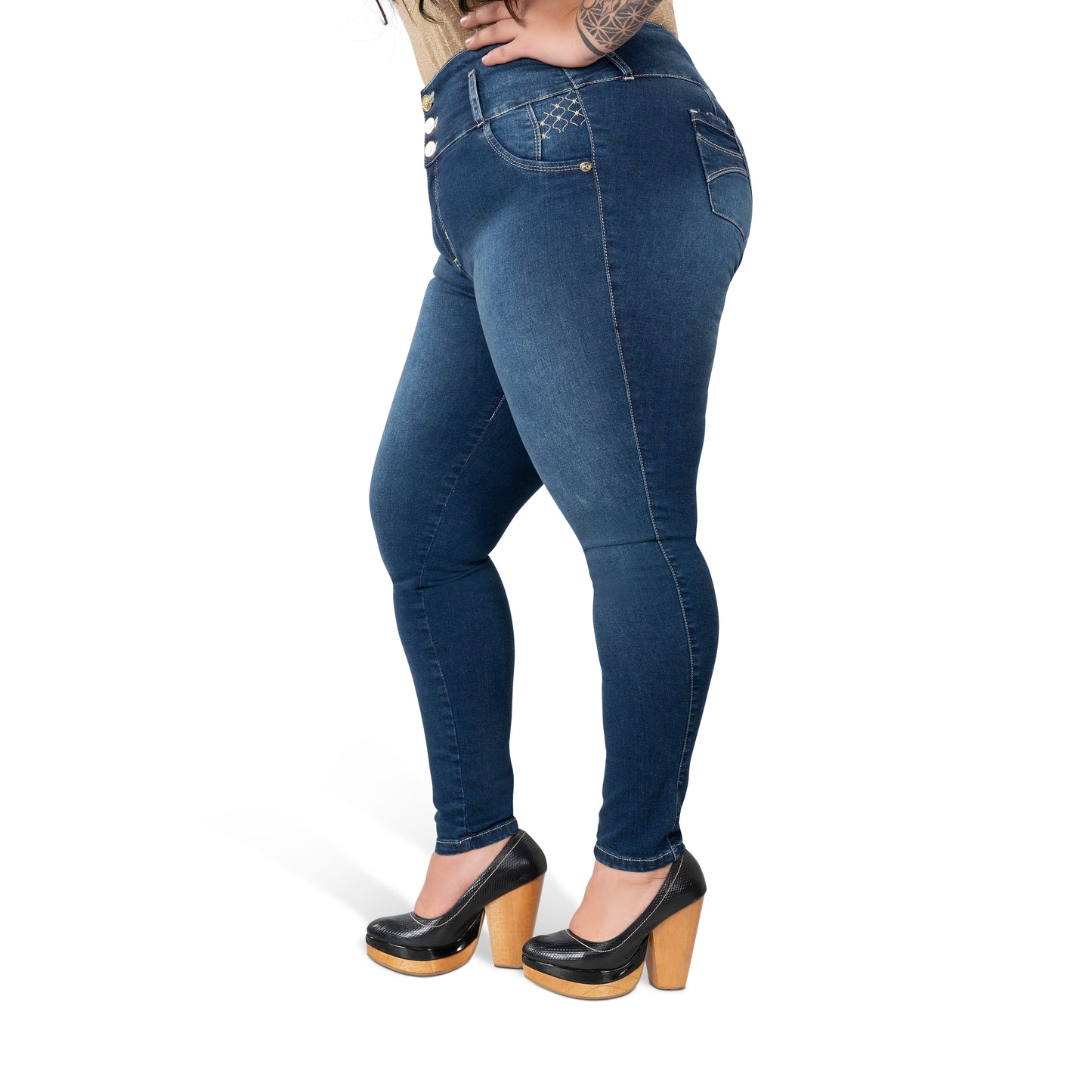Booty Lift Skinny Jeans for Women | Sizes 10-22 | Classic Blue | Tummy Control