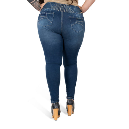 Booty Lift Skinny Jeans for Women | Sizes 10-22 | Classic Blue | Tummy Control