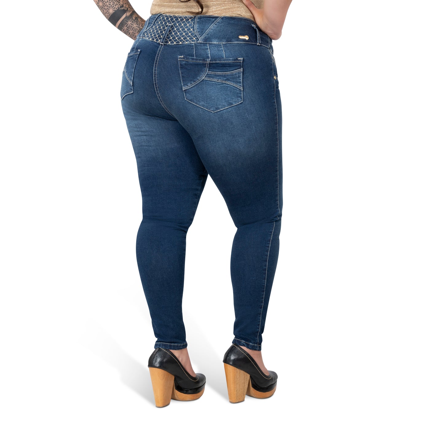 Booty Lift Skinny Jeans for Women | Sizes 10-22 | Classic Blue | Tummy Control