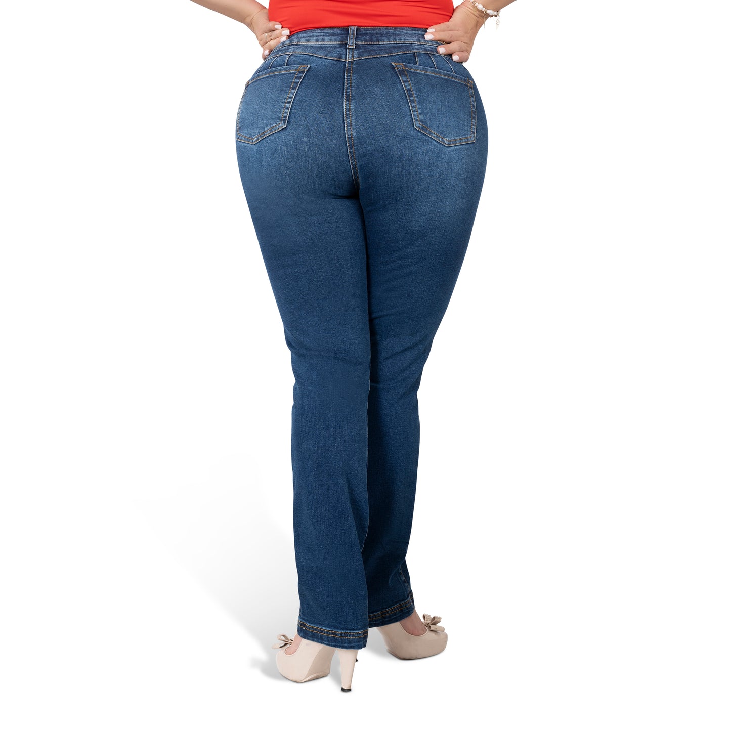 Curvy Skinny Jeans for Women | Sizes 10-22 | Peach Queen Classic Blue