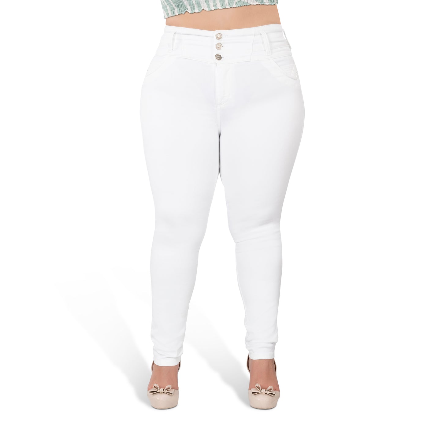 White Booty Lift Skinny Jeans for Women | Sizes 10-22 | Peach Queen