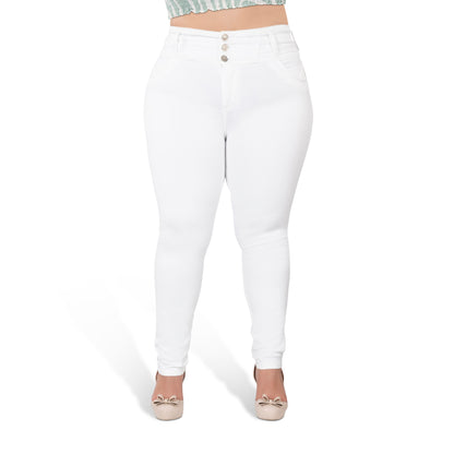 White Booty Lift Skinny Jeans for Women | Sizes 10-22 | Peach Queen