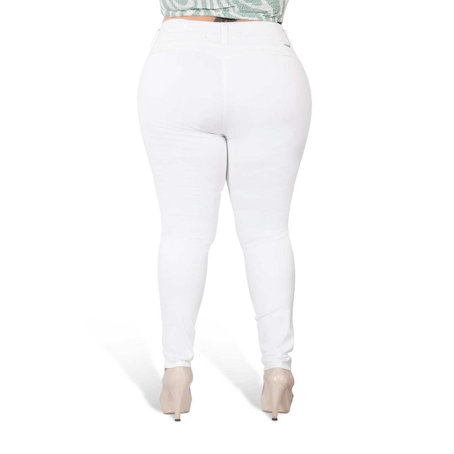 White Booty Lift Skinny Jeans for Women | Sizes 10-22 | Peach Queen