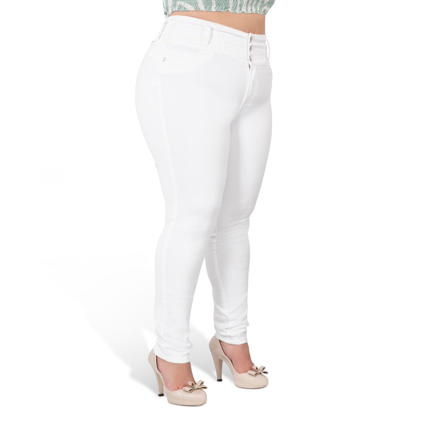 White Booty Lift Skinny Jeans for Women | Sizes 10-22 | Peach Queen