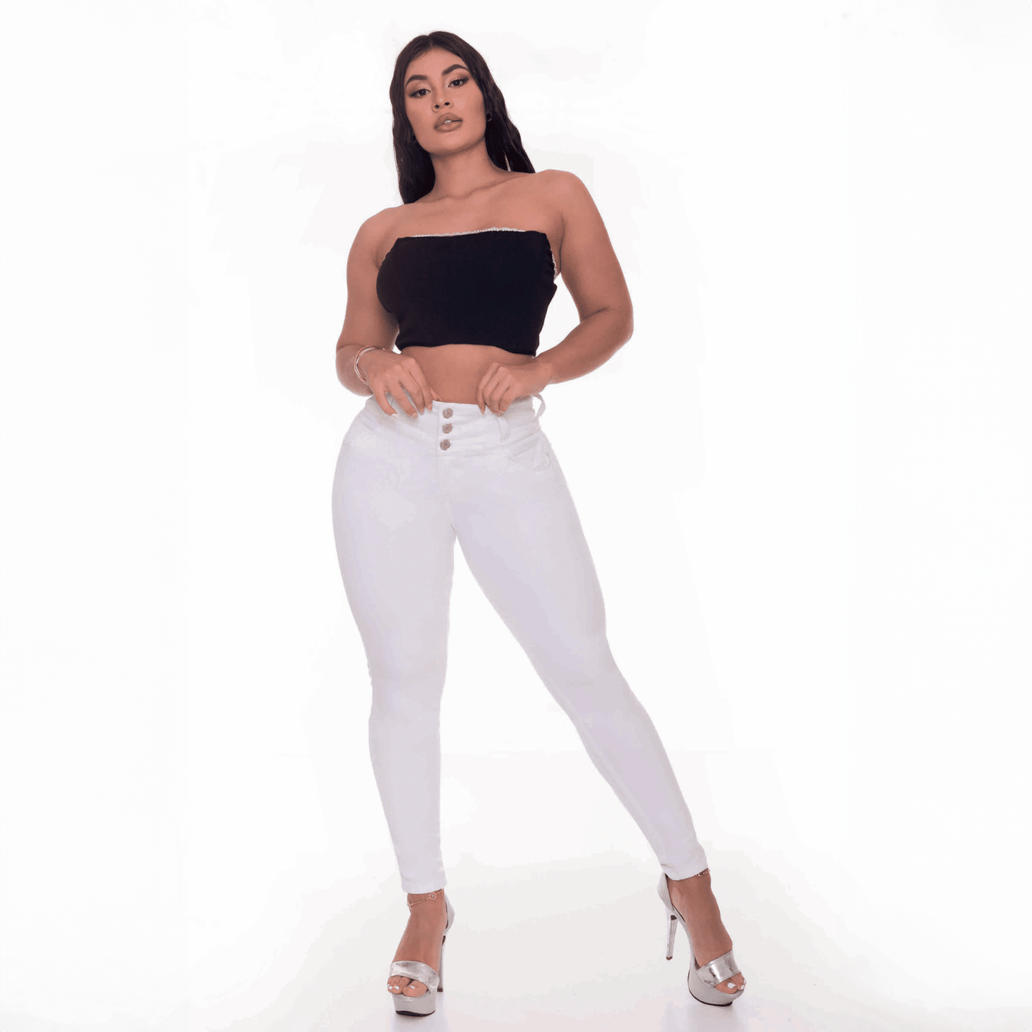 White Booty Lift Skinny Jeans for Women | Sizes 10-22 | Peach Queen