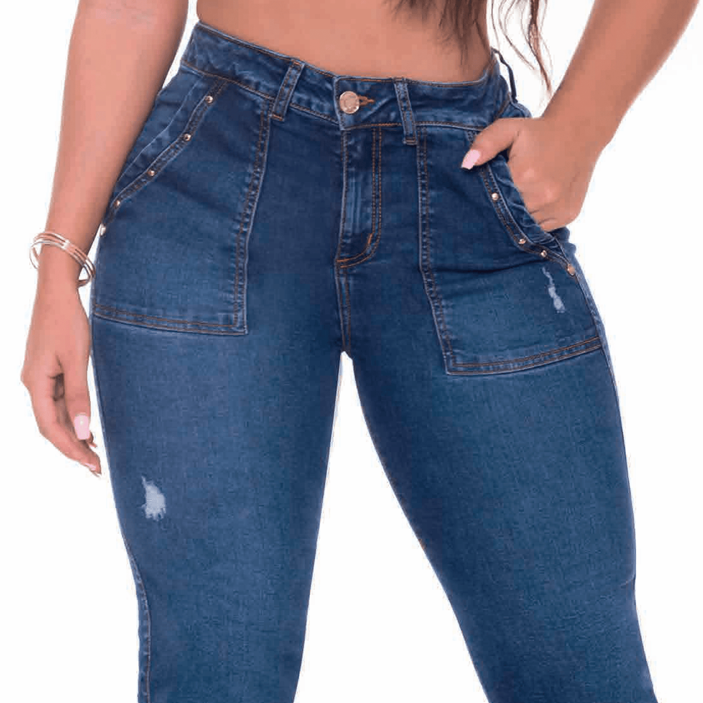 Curvy Skinny Jeans for Women | Sizes 10-22 | Peach Queen Classic Blue