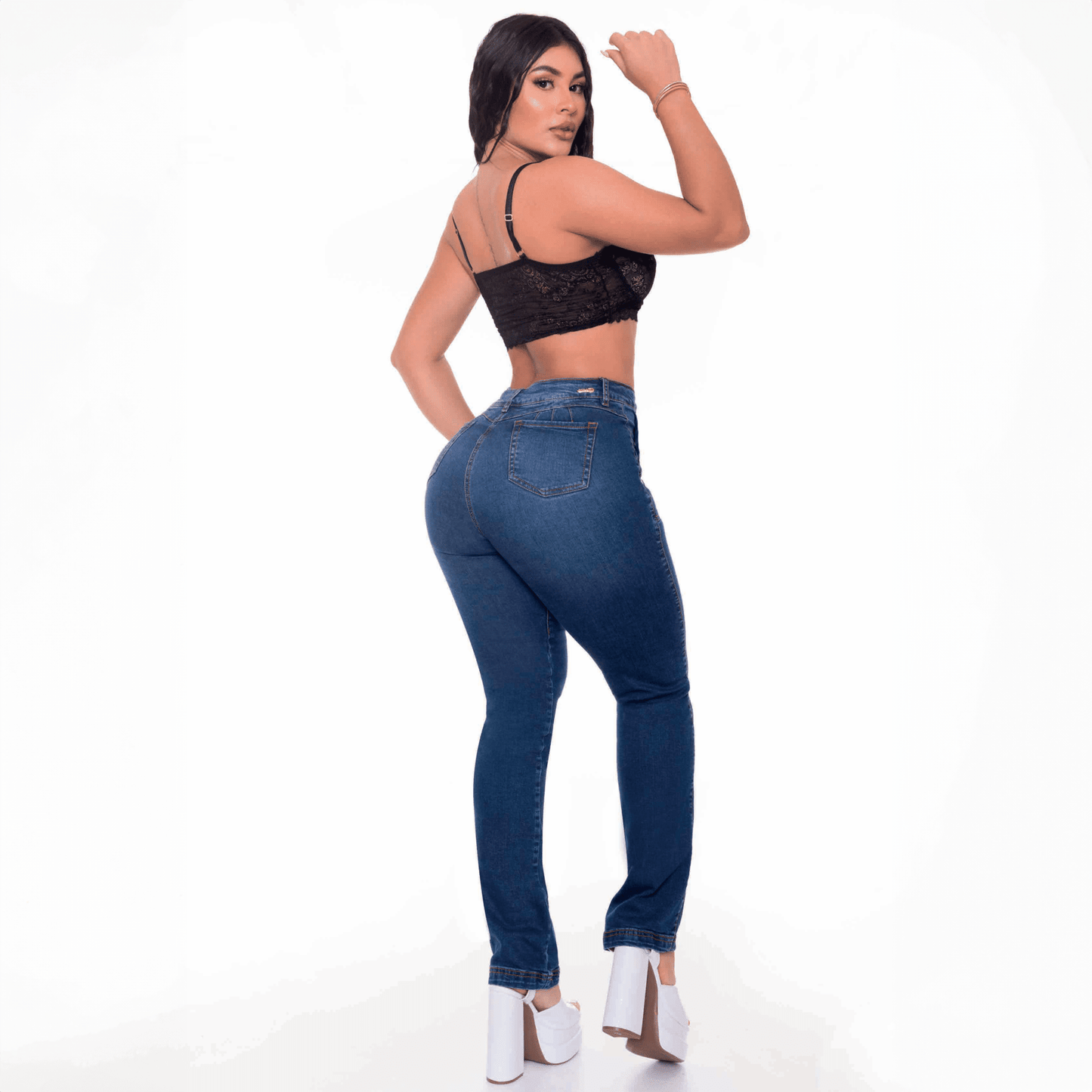 Curvy Skinny Jeans for Women | Sizes 10-22 | Peach Queen Classic Blue
