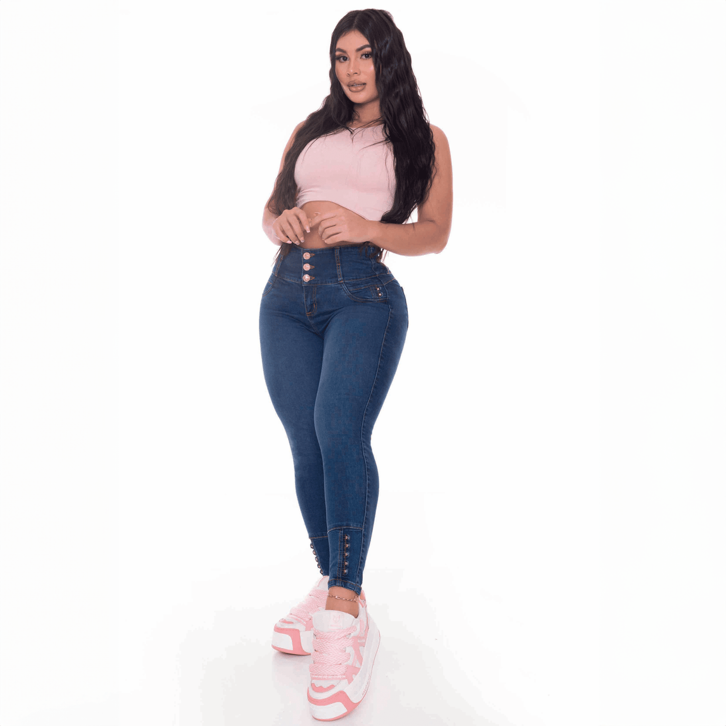 High Waisted Booty Lift Skinny Jeans for Women | Sizes 10-22 | Classic Blue