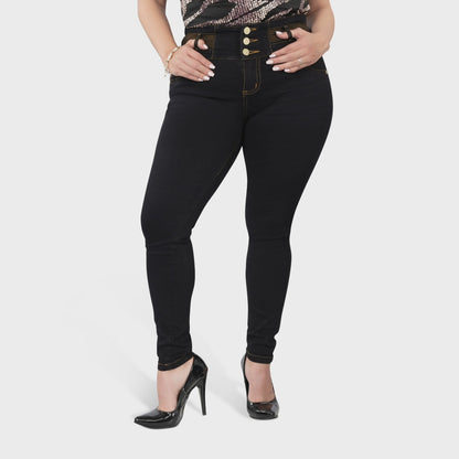 High Waisted Booty Lift Skinny Jeans for Women - Navy Blue - Sizes 10-22
