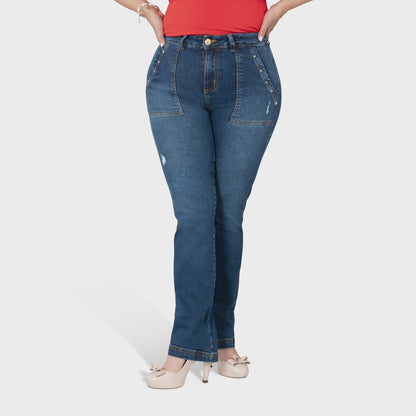 Curvy Skinny Jeans for Women | Sizes 10-22 | Peach Queen Classic Blue