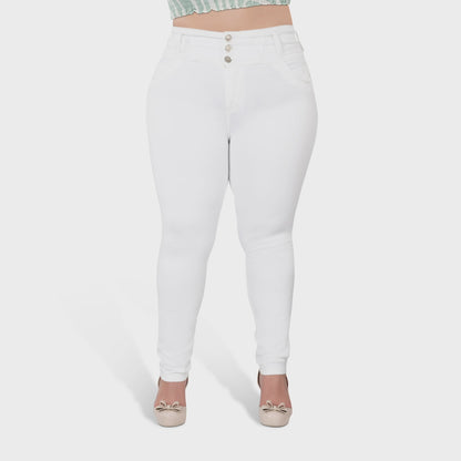 White Booty Lift Skinny Jeans for Women | Sizes 10-22 | Peach Queen